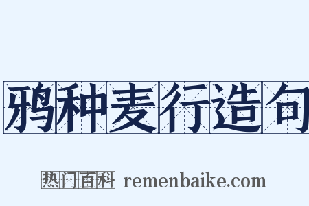 鸦种麦行造句是什么意思的图片